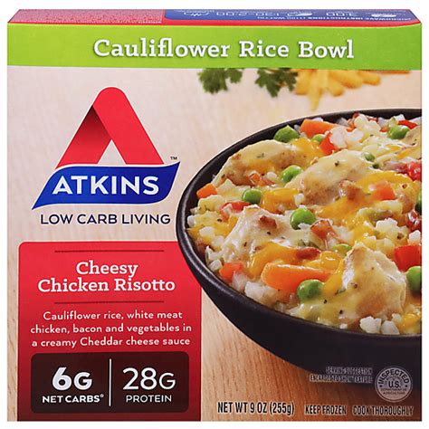 Atkins Cauliflower Rice Bowl, Cheesy Chicken Risotto 9 oz | Northgate Market