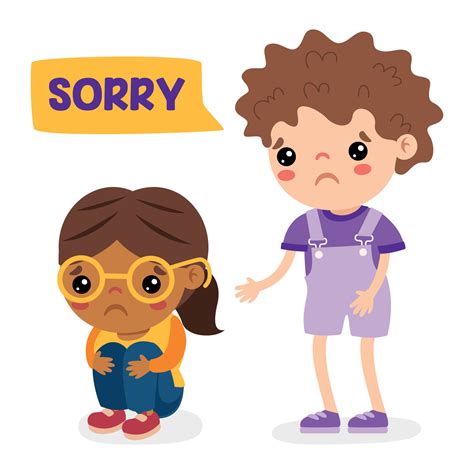 Cartoon Little Kid Saying Sorry 35585063 Vector Art at Vecteezy