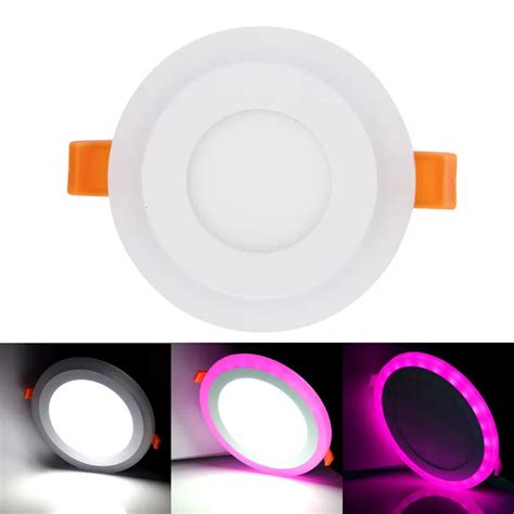 6pcs White + RGB LED Panel Light 9W Recessed Ceiling Downlight 3 Models ...