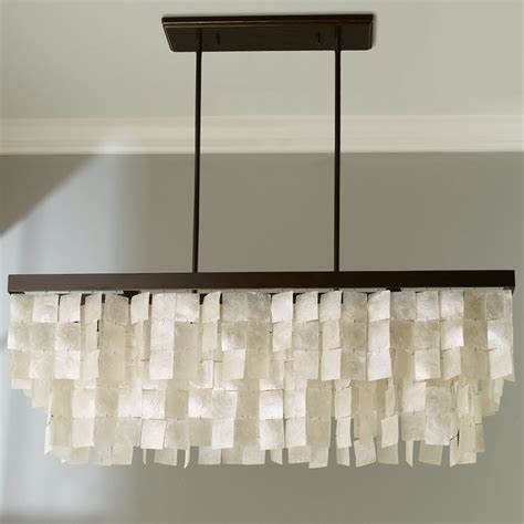 Translucent Capiz Island Chandelier - Shades of Light Capiz Shell Chandelier, Rectangular ...