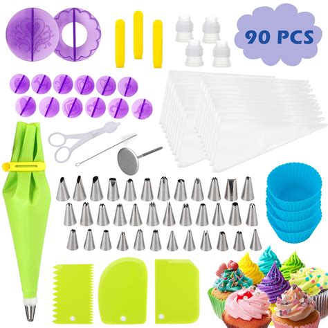 Decorating Supplies,90-in-1 Baking Supplies Set with Cake Turntable ...