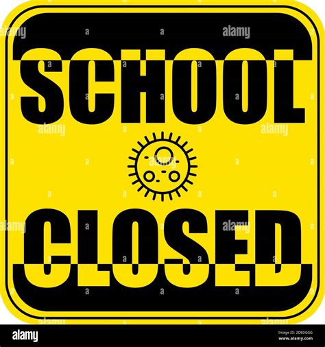 School Closed sign. Flat style illustration. Isolated on white ...