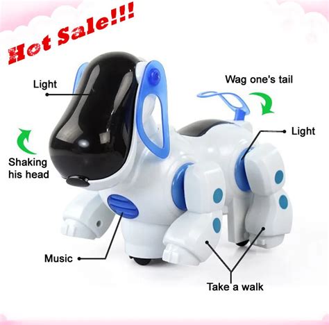 High Quality Cute Electronic Pets Robot Robotic Walking Dog Puppy Toy Music Shine Pet Safe Kids ...