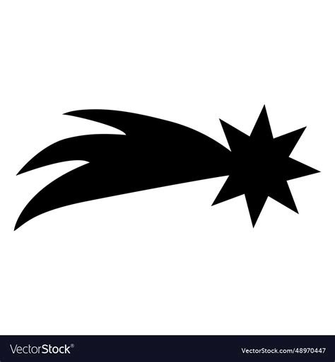 Shooting star silhouette 07 Royalty Free Vector Image