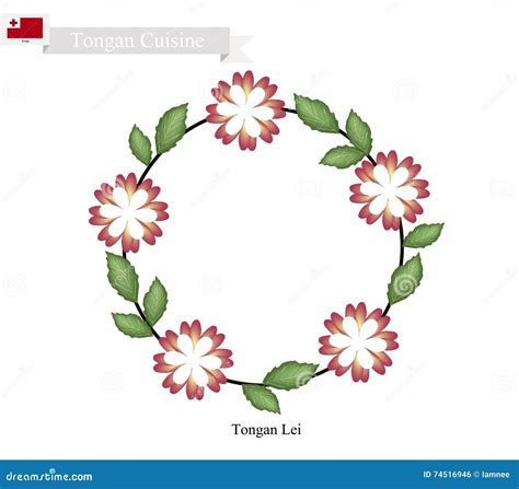 Tongan Lei or Tonga Heilala Flowers Garland Stock Vector - Illustration of celebrate, nation ...