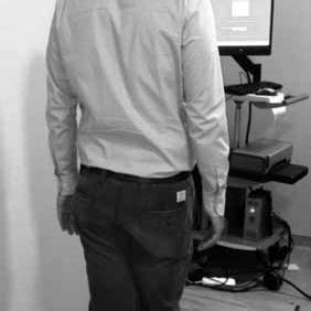 Standing on foam base. Figure 2. Tandem walk test. | Download Scientific Diagram