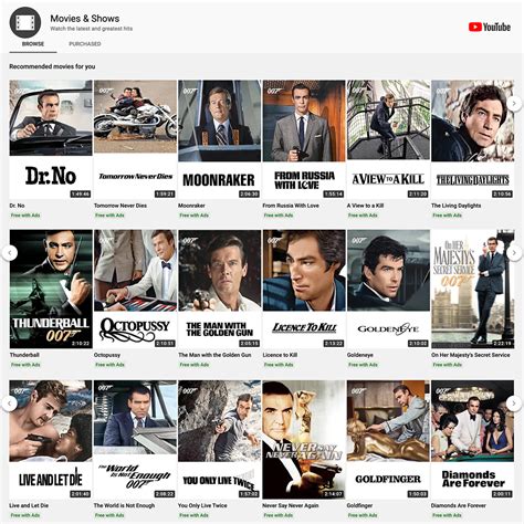 YouTube streams James Bond films for free (with ads) | Bond Lifestyle