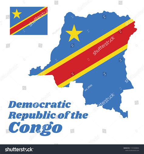 Map Outline Flag Dr Congo Sky Stock Vector (Royalty Free) 1157200804 ...