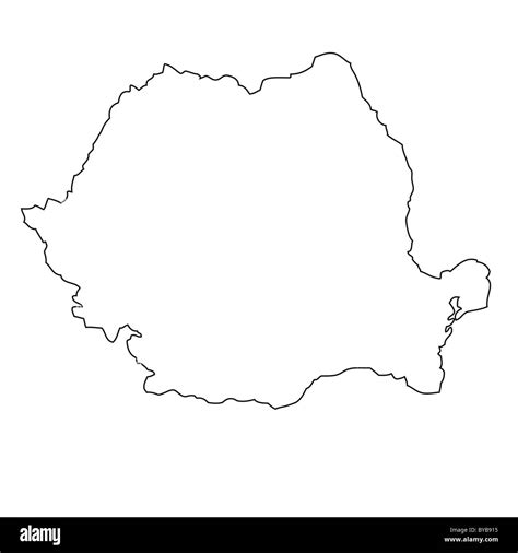 Outline, map of Romania Stock Photo - Alamy