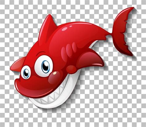 Smiling cute shark cartoon character isolated on transparent background Shark Drawing, Cute ...