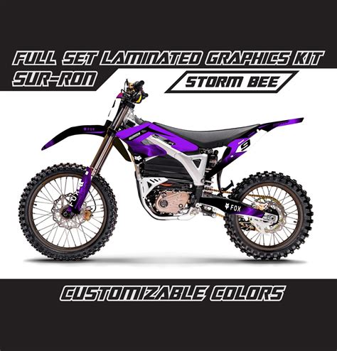 SURRON STORM BEE Violet Black Full Graphics Kit Gloss or Matte Sur Ron ...