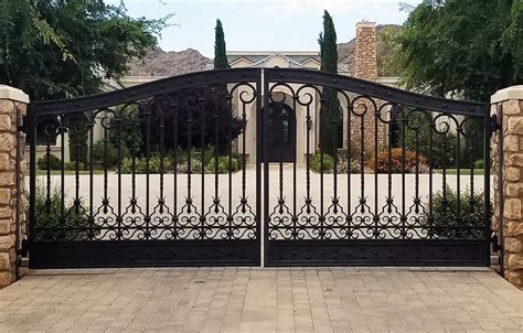 Forged Wrought Iron Gate House Used Security Driveway Sliding Gate - China Anti-Rust Steel ...