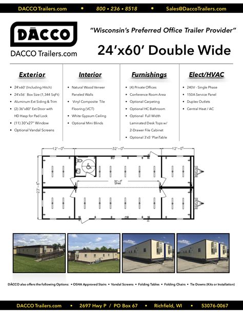 Office Trailers Floor Plans - DACCO Trailers