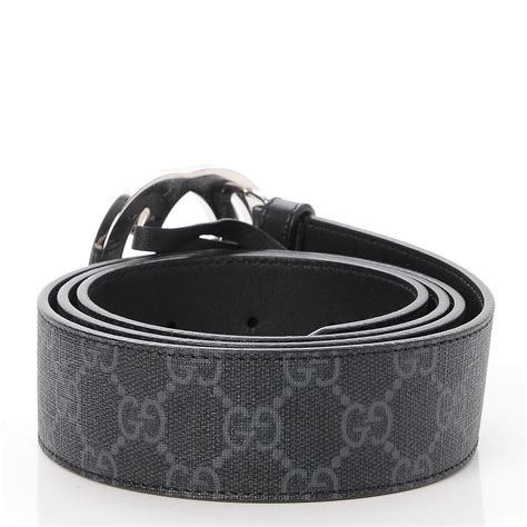 GUCCI GG Supreme Monogram Interlocking G Belt 115 46 Black 237979