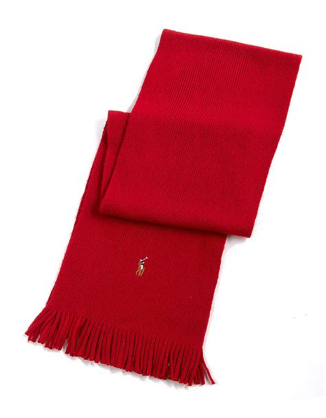 Lyst - Polo Ralph Lauren Wool Knit Scarf in Red for Men