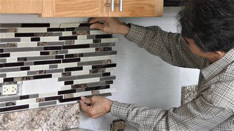 Install backsplash tile in kitchen - YouTube