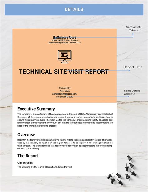 Technical Site Visit Report Template - Google Docs, Word | Template.net