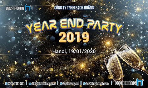 Mẫu Backdrop Phông Year End Party Đẹp 2020