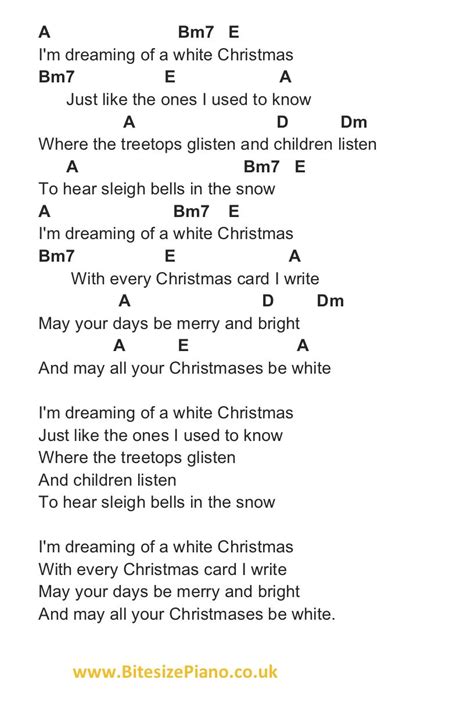 White Christmas - Bing Crosby Piano Chords Lyrics | Christmas ukulele ...