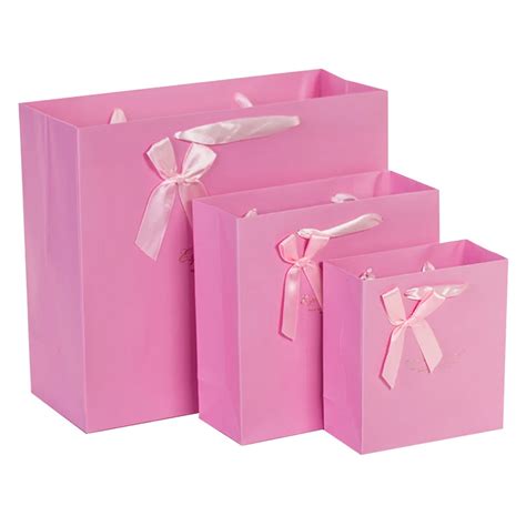 5pcs Pink Gift paper bag packaging shopping bag wedding birthday gift ...