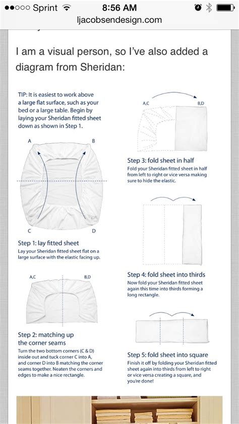 Diagram for folding fitted sheet | Housekeeping/Organization | Pinterest | Fitted sheets and ...