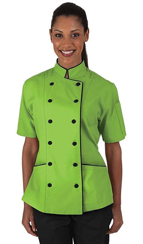 Womens Apple Green Piping XS 3X | Chef coat, Chef dress, Chef pants