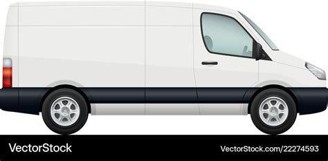 Mini van car side view of white minivan Royalty Free Vector