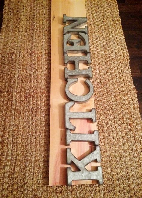 DIY Metal Letter Industrial Kitchen Sign - Liz Marie Blog