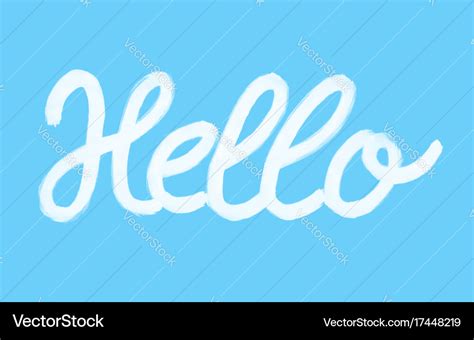 Hello word calligraphy design blue background Vector Image