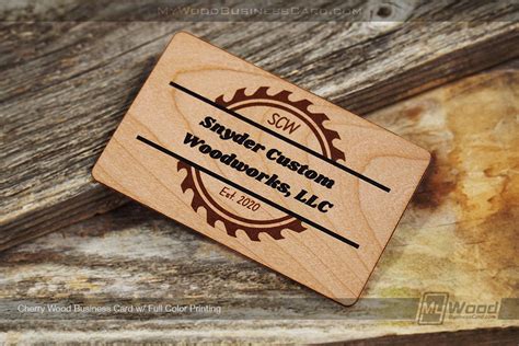 Cherry Wood Business Cards | My Wood Business Card