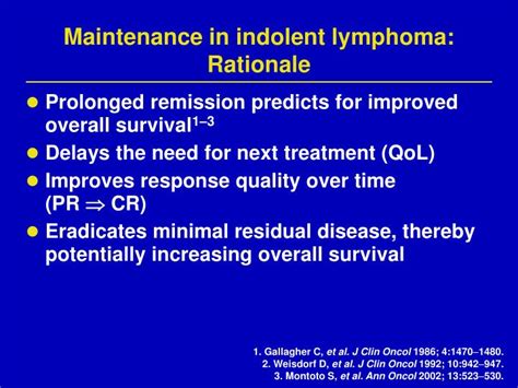 PPT - Extending survival in relapsed indolent lymphoma with induction and maintenance PowerPoint ...