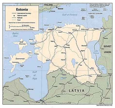 Detailed political map of Estonia with roads and major cities | Vidiani.com | Maps of all ...