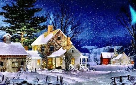 winter scenes wallpaper | Winter Farm F1 - landscape, farm, snow, art ...