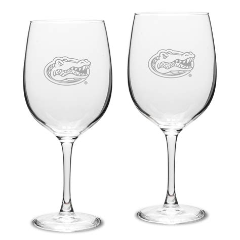 Florida Gators Set of 2 Traditional Robusto Red Wine Table Glasses