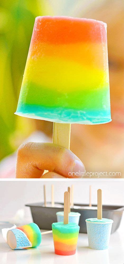 Easy Rainbow Popsicles Using Dixie Cups - One Little Project in 2020 ...