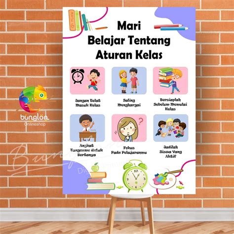 Jual Poster Belajar Peraturan Kelas, Aturan Ruang Kelas, Pedoman Ruang Kelas, Edukasi Anak, Dll ...