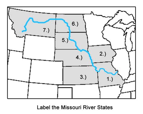 Missouri River Map With States