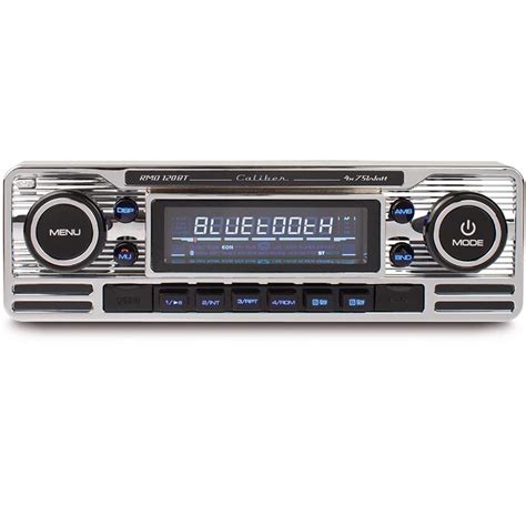 Caliber Retro Car Stereo Chrome FM Radio Bluetooth SD USB AUX In RMD120BT