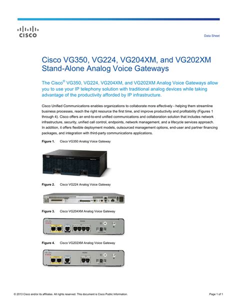 Cisco VG204XM, VG202XM Datasheet | Manualzz