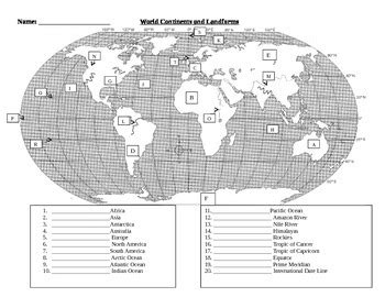 World Map Quiz by Middle School World History | Teachers Pay Teachers