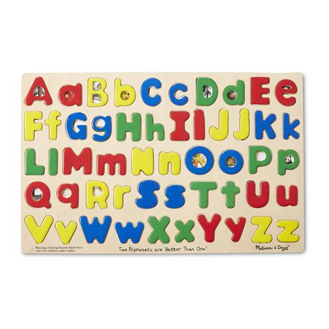 Melissa & Doug Upper & Lower Case Alphabet Letters Wooden Puzzle (52 pcs)- Buy Online in United ...