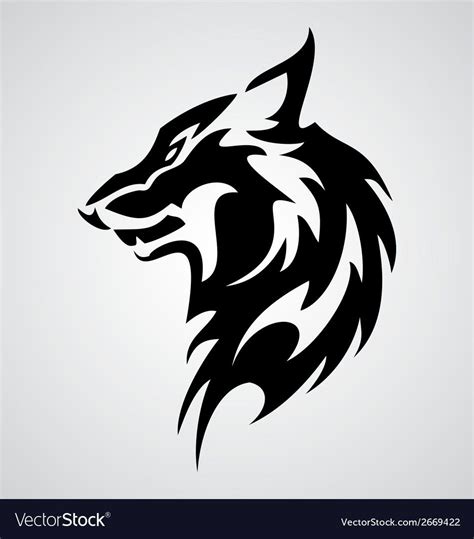 Wolf Head Royalty Free Vector Image - VectorStock , #spon, #Royalty, # ...