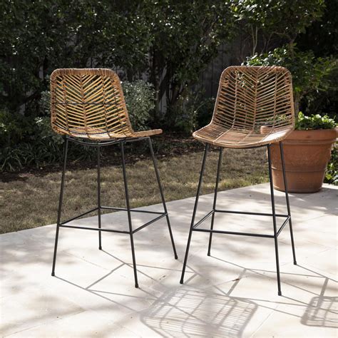 SEI Millba All-Weather Rattan Counter-Height Outdoor Stools ? 2pc Set ...