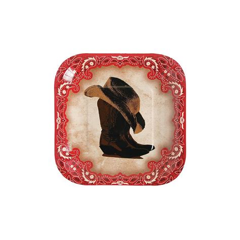 Western Paper Dessert Plates - 8 Ct. | Western party supplies, Oriental trading, Western parties