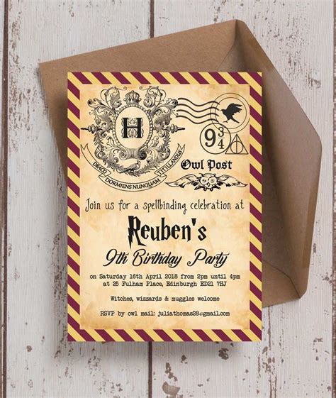 Free Printable Editable Harry Potter Birthday Invitations