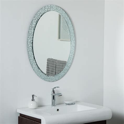 Jewel Oval Frameless Mirror 31.5 x 23.6in Oval Wall Mirror - Walmart.com - Walmart.com