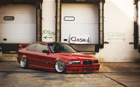 BMW E36 Red Tuning Parking #7033671