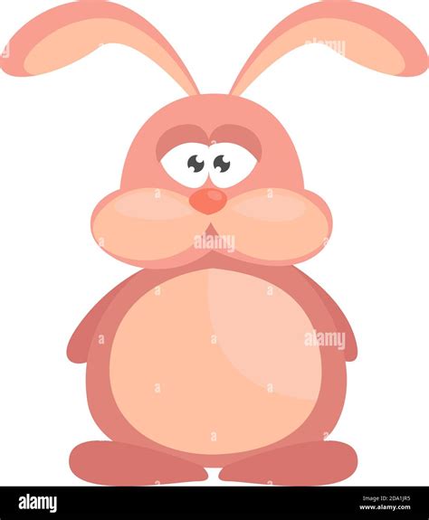 Pink fat rabbit ,illustration,vector on white background Stock Vector Image & Art - Alamy