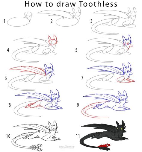 How To Draw Toothless And Light Fury Step By Step