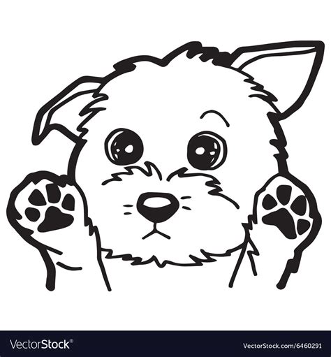 Black and white cartoon dog for coloring book Vector Image